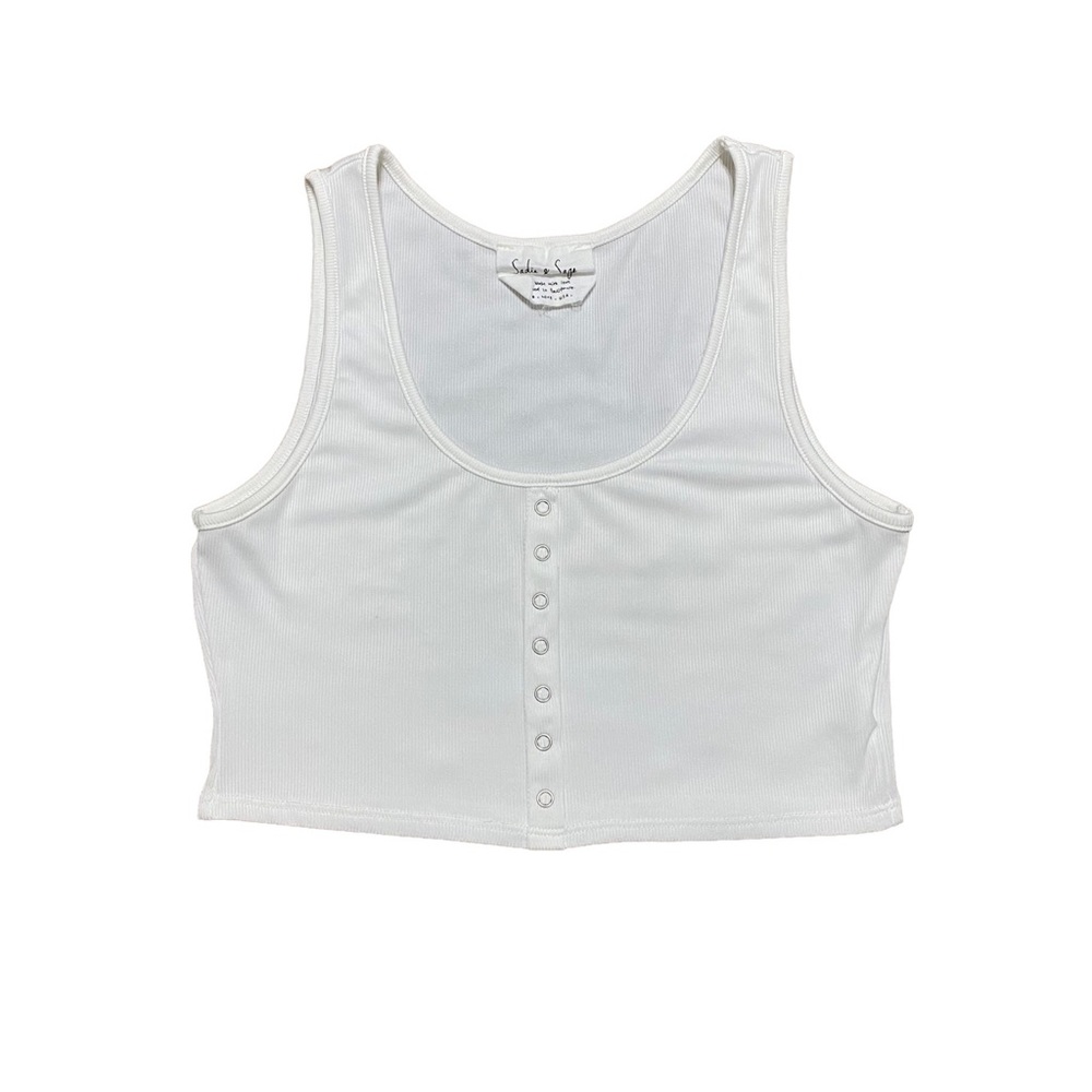 Sadie & Sage Snap Front Cropped Tank Top